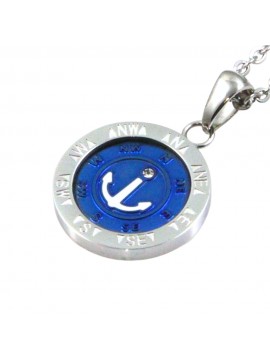collana con ancora ciondolo pendente in acciaio