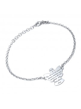 bracciale con angioletto in argento e preghiera angelo custode