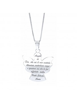 collana angioletto ciondolo preghiera angelo custode in argento 925 gioiello donna
