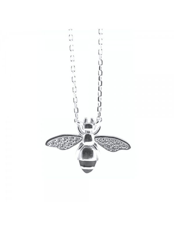 collana con ape donna argento e strass cll1856