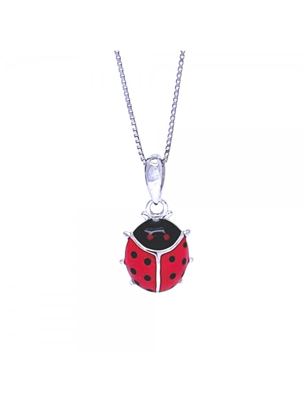 collana coccinella donna ragazza bimba argento cll1857