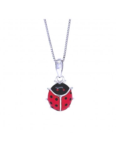 collana coccinella donna ragazza bimba argento cll1857