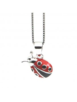 Collana coccinella ciondolo in argento 925 cln0410