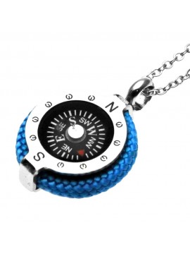 collana uomo con ciondolo bussola marinara acciaio - cll1635