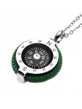 collana uomo con ciondolo bussola marinara acciaio - cll1636