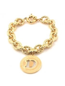 Bracciale donna in bronzo dorato con iniziale