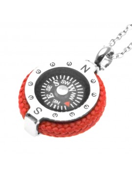 collana uomo con ciondolo bussola marinara acciaio - cll1639