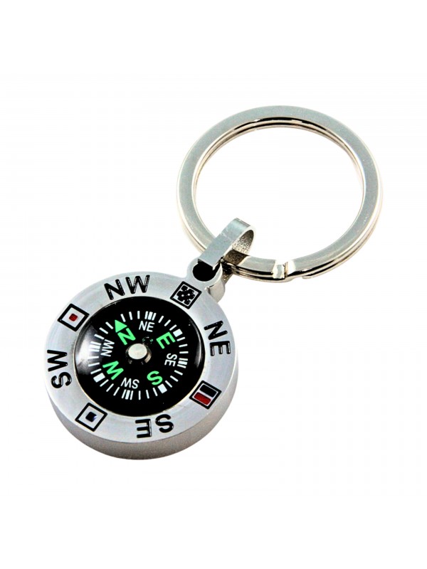 portachiavi con bussola in acciaio - prt0092