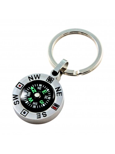 portachiavi con bussola in acciaio - prt0092