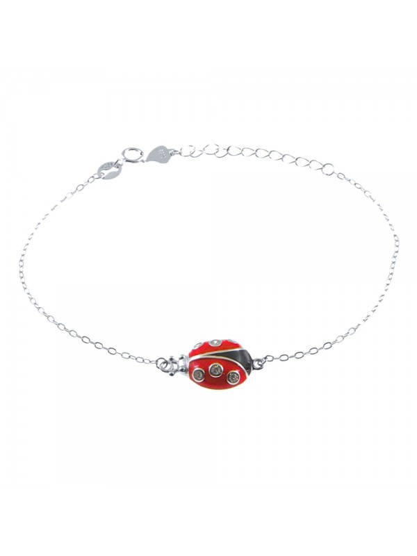 bracciale coccinella donna ragazza bimba argento bcc2731