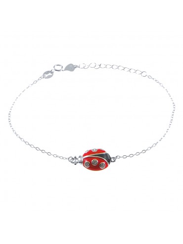 bracciale coccinella donna ragazza bimba argento bcc2731