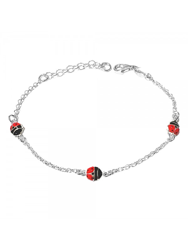 bracciale coccinella donna ragazza bimba argento bcc2737