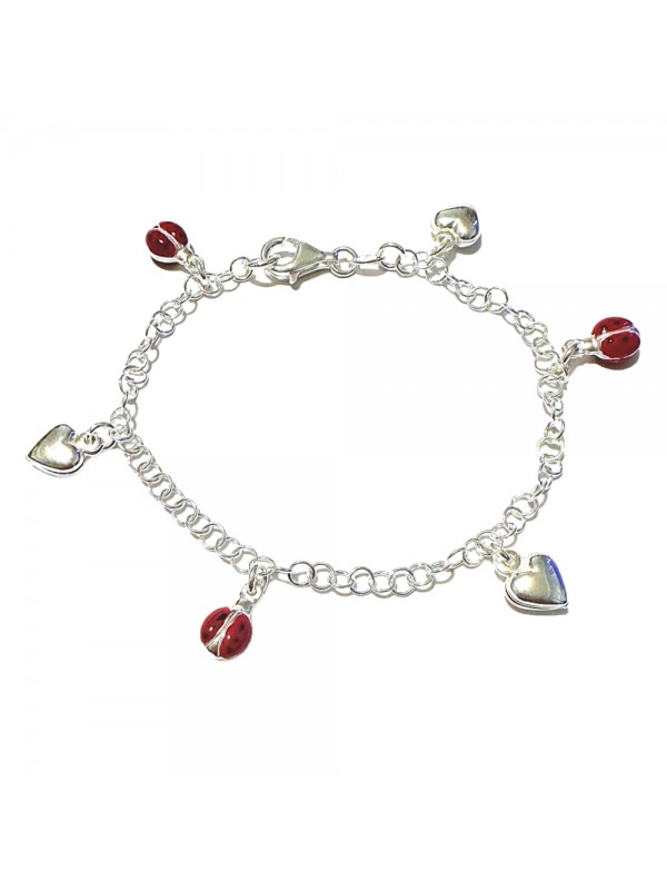 bracciale coccinella donna ragazza bimba argento bcc2739