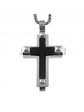 collana croce uomo acciaio cll2122