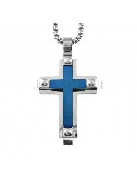collana croce uomo acciaio cll2123