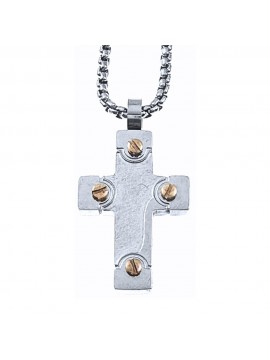 collana croce uomo acciaio cll2127