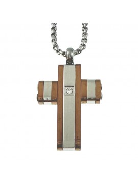 collana croce uomo acciaio cll2131