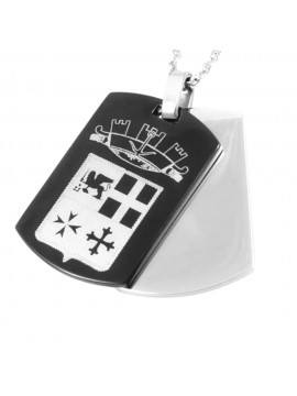Collana doppia piastra con simbolo marina militare