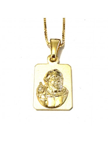 collana san padre pio dorata argento 925 cll2145