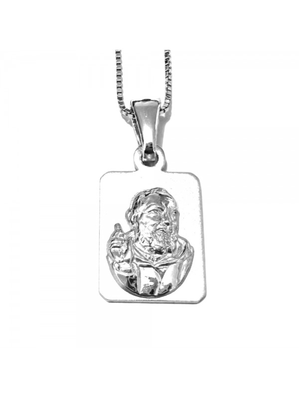 collana san padre pio argento 925 cll2146