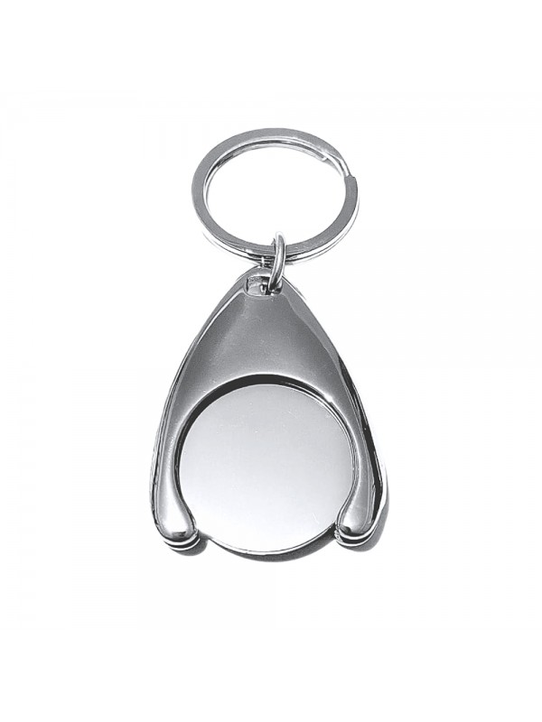 portachiavi moneta carrello spesa acciaio prt0071