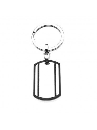 portachiavi uomo classico piastra in acciaio ottimo per incisioni - prt0216