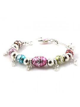 Bracciale donna con murrine in alluminio multicolore