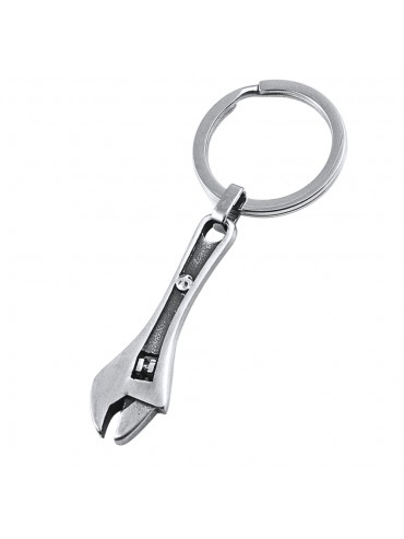 portachiavi uomo con chiave inglese meccanico in acciaio