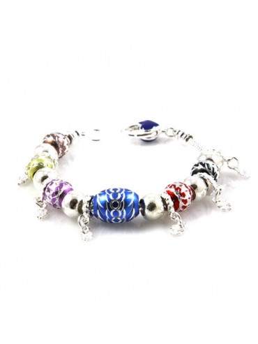 Bracciale donna con murrine in alluminio multicolore