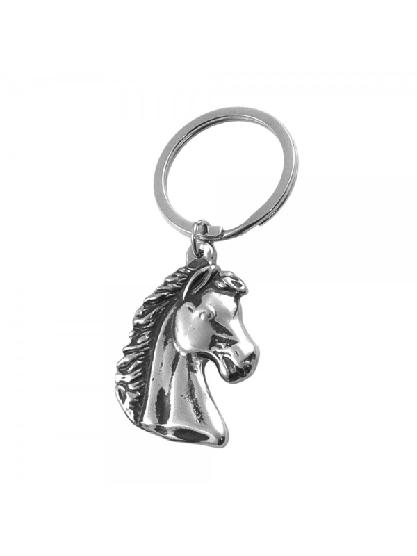 portachiavi uomo con testa di cavallo particolare in acciaio prt0243
