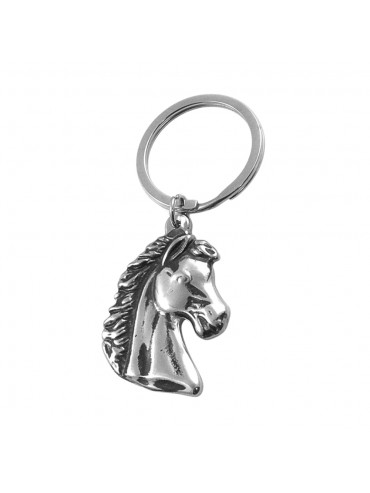 portachiavi uomo con testa di cavallo particolare in acciaio prt0243