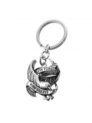 portachiavi uomo ride con aquila moto custom in acciaio prt0247