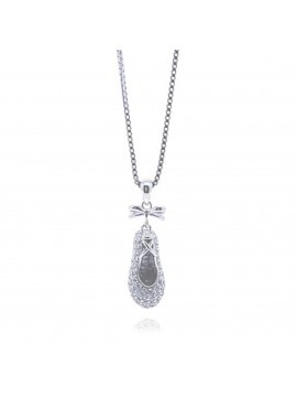 Collana con scarpetta da punta ballerina di danza classica in argento 925 cll0622