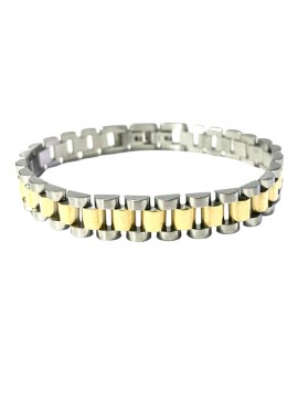 bracciale uomo acciaio maglia president bcc2985