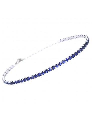 Bracciale tennis argento 925 zaffiro colore blu bcc1038