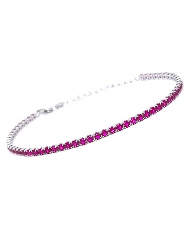 bracciale tennis argento strass fuxia bcc1396