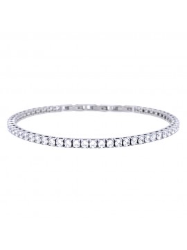 Bracciale tennis uomo donna bianco in acciaio bcc3070