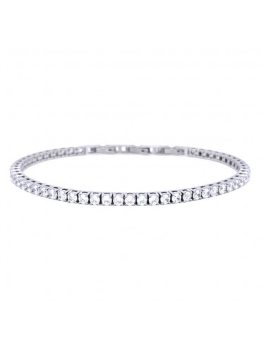 Bracciale tennis uomo donna bianco in acciaio bcc3070