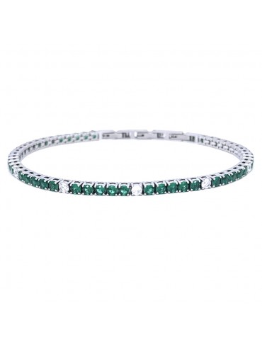 Bracciale tennis uomo donna verde smeraldo in acciaio bcc3075