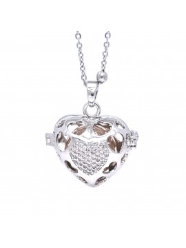 Chiama angeli a cuore collana donna in gravidanza in bronzo e strass - cll1388