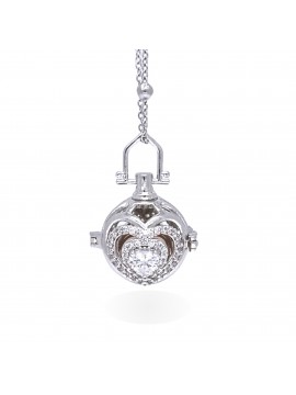 chiama angeli collana donna in bronzo e strass campanellino per gravidanza - cll1751