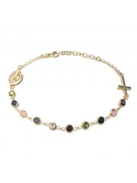 Bracciale rosario donna in argento 925 dorato bcc3083