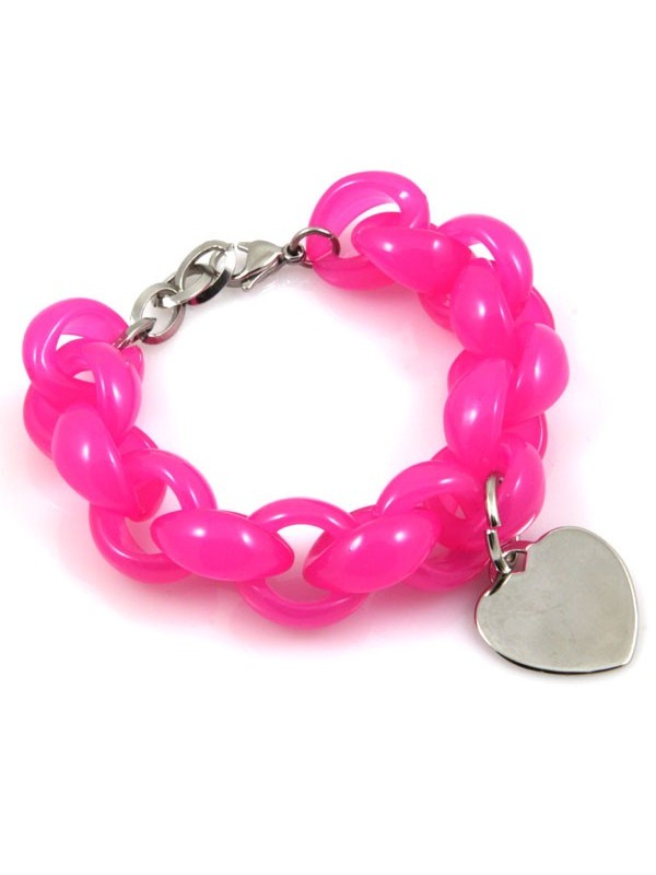 Bracciale in resina colorata con cuore