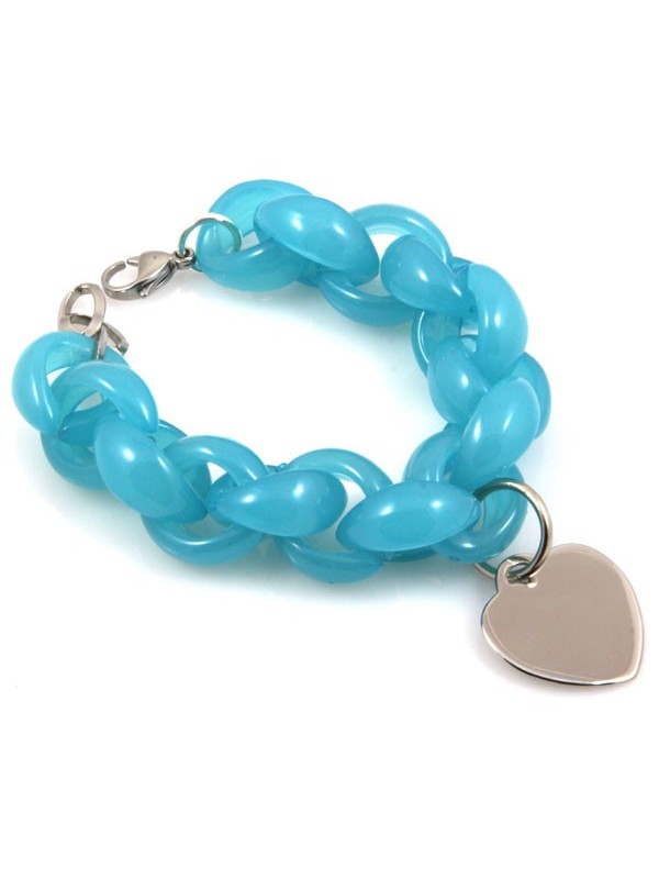 Bracciale in resina colorata con cuore