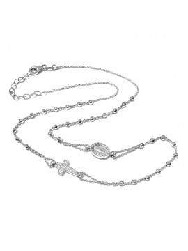 collana rosario in argento 925 e strass - cll1380