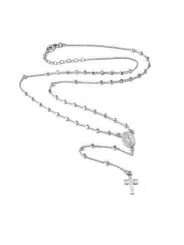 collana rosario in argento 925 e strass - cll1384
