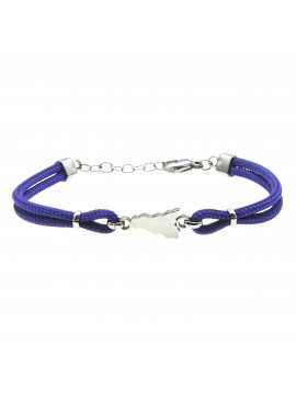 Bracciale sicilia acciaio e cordoncino - bcc0141