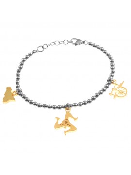 Bracciale sicilia trinacria carretto siciliano donna bcc0311
