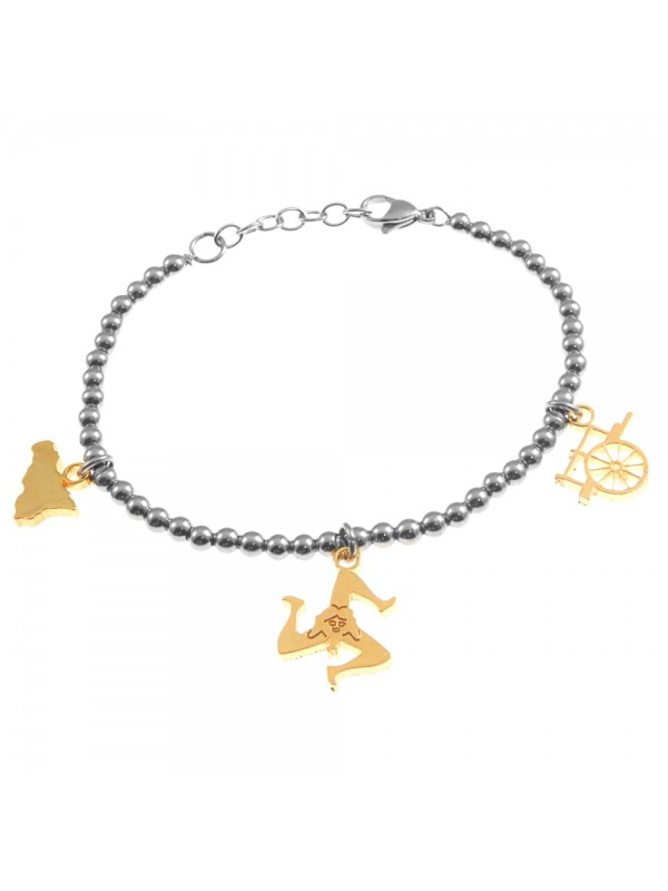 Bracciale sicilia trinacria carretto siciliano donna bcc0311