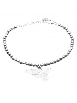 Bracciale sicilia in acciaio con scritte bcc2831